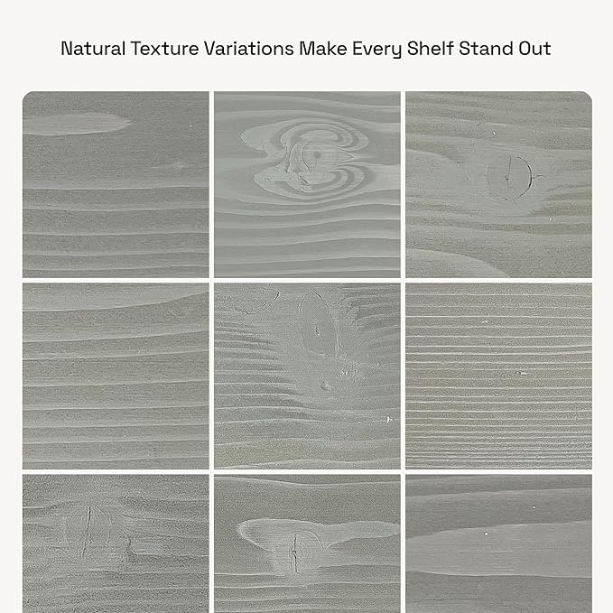 BAOBAB WORKSHOP Wood Floating Shelves for Wall - Rustic Shelf 24 inch - Grey Bathroom Shelves - Solid Wood Shelves for Wall for Bedroom Kitchen Living Room - Gray Finish - 24 x 6.7 Inch, Set of 2