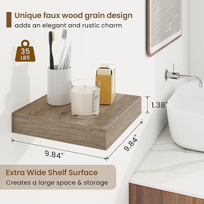 Marsmiles Square Floating Shelves for Wall, 10