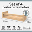 NATURE SUPPLIES Set of 4, Natural Wood Floating Nursery Book Shelves, 16.4
