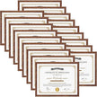 Hoikwo 18 Packs 8.5x11 Dark Brown Multi Plastic Picture Frames Set with Plastic Cover, Certificate Frames for Document Diploma Award, Light Weight Bulk 8.5 by 11 Frames Pack for Wall Hanging and Table
