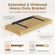 12 Inch Deep Floating Shelves, 24 x 12 Floating Shelf for Books, Rustic Wood Deep Wall Shelves for Home Storage & Display, 2