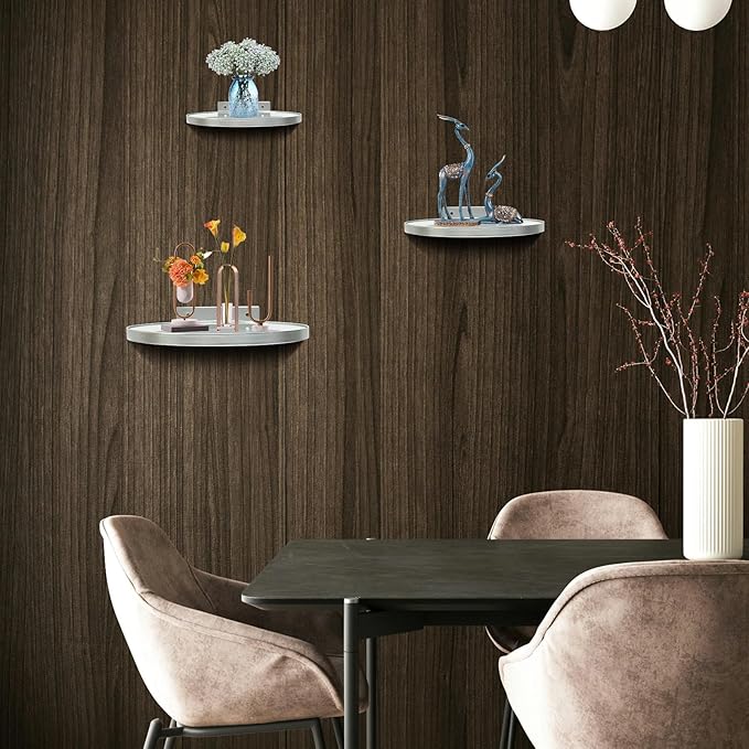 Cityelf Floating Shelves Wall Mounted Wall Decor Iron Glass Hanging Shelf Home Decor Set of 3 Display Ledge Shelves for Living Room Bedroom Office-Silver