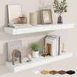 fuqing Floating Shelves for Wall, Wall Mounted Wood Floating Shelf with Invisible Brackets for Living Room, Bathroom, Bedroom, Kitchen Storage and Decor, 30 Inch Set of 2, White