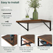 Floating Shelves, 12 Inch Deep Rustic Wood Wall Storage, 36W x 12D Wall Shelves Set of 2, Heavy Duty Metal Brackets, Large Industrial Book Shelf for Living Room, Kitchen, Bedroom, Walnut