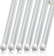 CNSUNWAY 2FT LED Shop Light, 20W 3000K Warm White, T8 LED Tube Light, Ceiling and Utility Shop Lights, Linkable Under Counter Lights for Kitchen, Garage, Workbench, Basement, ETL Listed (Pack of 6)