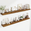 Fun Memories 55 Inch Floating Shelves Bedroom, Large Extra Floating Shelf Set of 2 with Invisible Brackets, Rustic Brown