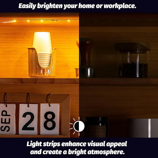 Lights Strip Led Strip Lighting Battery Powered 3-Pack, Wireless LED Light Strip Suitable for Lighting Under Cabinet Closet Shelves Shoe Cabinet Bookshelf Home Kitchen Outdoor Indoor