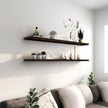 48 Inch Brown Wood Floating Shelves for Wall Rustic Wall Shelf for Bedroom Living Room Set of 4
