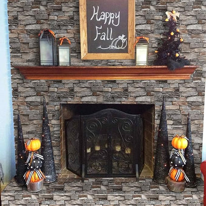 Abyssaly Brick Wallpaper Peel and Stick Faux Stone Brick Stick on Wallpaper 23.6" X 118" Thick Removable Wall Paper Contact Paper Self-Adhesive Home Decoration Fireplace Shelf Paper