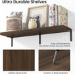 Marsmiles Extra Wide Floating Shelves for Wall, 48x8 Inch Natural Wood Grain Bookshelves, Heavy Duty Mounted Shelving for Bathroom, Kitchen, Living Room, Bedroom,Set of 2，Walnut