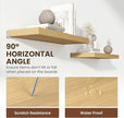 36 Inch Floating Shelves, 12 Inch Deep Floating Shelves for Wall, Floating Shelf with Invisible Brackets, Deep Shelves for Bathroom, Bedroom, Living Room, 2 Pack, Natural