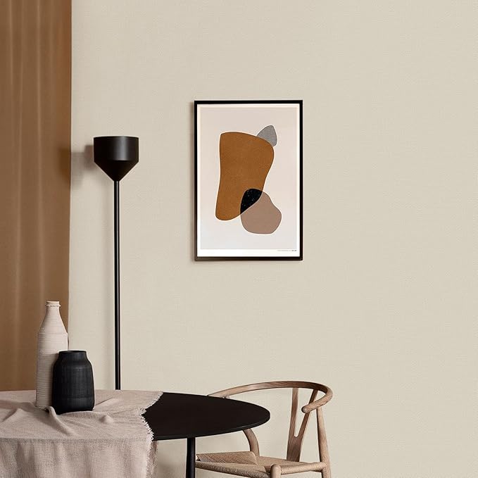 Amiya Cream Peel and Stick Wallpaper Solid Color Textured Contact Paper Pure Beige Self Adhesive Wallpaper Matte Removable Wall Paper Decorative Walls Decal Vinyl Roll 15.7"×120"