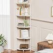5-Tier Corner Shelf Stand Marble White 50.2