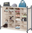 STORAGE MANIAC Stackable Shoe Cubby Organizer, Free Standing Shoe Cube Rack for Entryway, Bedroom, Apartment, Closet, 20-Cube Beige