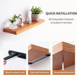 Floating Shelves for Wall 24 Inch Solid Real Wood Shelves Set of 2 Rustic Farmhouse Wall Mounted Wood Shelf for Bedroom Living Room Bathroom Kitchen Home Decor Office