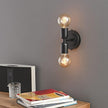 BRIGHTTIA Luna Duo 2 Light Wall Sconce - Mid Century Modern Fixture for Wall & Ceiling - Minimalist Edison Lamp for Hallway and Bathroom Vanity - Matte Black (BW0026-2B)
