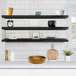 Sorbus Floating Shelves for Wall - 55 Inch Extra-Long Bathroom Shelves, Wall Decor for Bedroom, Kitchen, Living Room, Book Storage - Mounted Floating Shelf with Hidden Brackets (Black, 3 Pack)