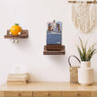 Small Floating Shelf, 4x4 Inch Display Ledges for Wall,Mini Shelves,Rustic Wood Shelf for Bedroom Living Room Bathroom Kitchen (4, Carbonized Black)