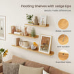 Axeman Picture Ledge Shelf | 16 Inch Oak Floating Shelves Set of 3 | Rustic Wood Wall Shelves with Lip | 16