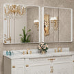 LOAAO 36x36 Inch White Metal Framed Bathroom Mirror for Wall, White Bathroom Vanity Mirror Farmhouse, Large Rounded Rectangle Mirror, Anti-Rust, Tempered Glass, Hangs Horizontally or Vertically