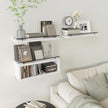 WOPITUES Floating Shelves for Wall with Cube Shelf, Wall Shelves with Metal Rail for Decor, Bathroom Organizers and Storage, Over Toilet Shelves for Bathroom, Toilet Paper-White