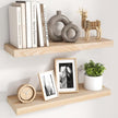 fuqing Natural Wood Floating Shelves | 24 Inch Floating Shelves for Wall Set of 2 | 24