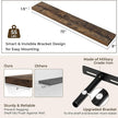 RICHFOCUS 72Inch Floating Shelves for Wall 2 Pack Shelves for Bedroom|Kitchen|Bathroom Wall Mounted Rustic Wood Floating Shelf with Invisible Brackets for Books|Storage|Decor, Rustic Brown