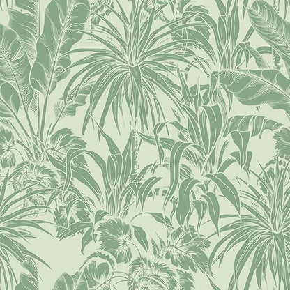 FLFK Tropical Leaf Peel and Stick Wallpaper 16" x 128" Green Wallpaper Modern Botanical Contact Paper Vinyl Self Adhesive Wall Paper for Bedroom Shlef Cabinet Décor