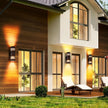 Housen Solutions Outdoor Wall Lights 2 Pack, Modern Exterior Lighting Fixtures IP65 Waterproof, Up Down Outside Lights for House Porch, Bronze