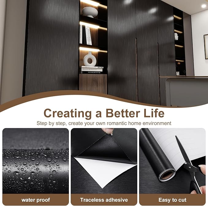Stainless Steel Peel and Stick Wallpaper 15.7