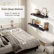 Black Floating Shelves 36 Inch Long, 12 Inch Deep Floating Shelves for Wall, 36 x 12 Shelves for Wall Storage & Display, 2