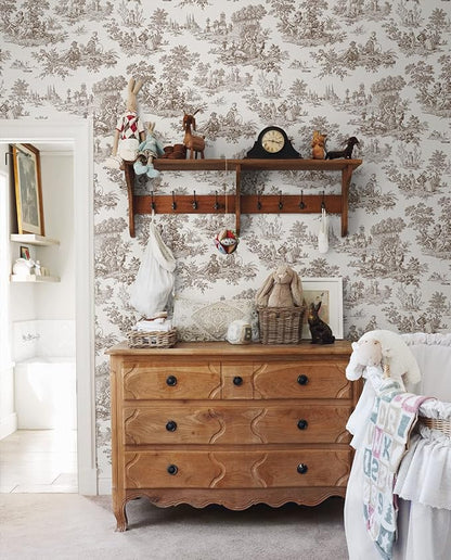 NextWall Chateau Toile Peel and Stick Wallpaper (Sable Brown)