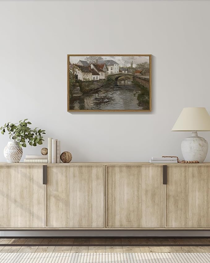 SHENIFY Large Vintage Town Framed Canvas Wall Art French Classic Wall Prints Modern Farmhouse Dining Rooms Hallways Living Rooms Bedroom Decor - 16