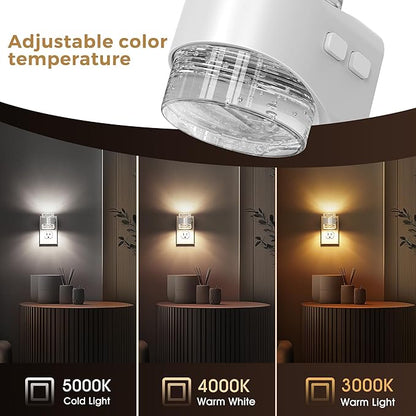 L LOHAS LED Night Light, 3CCT Bubble Night Lights Plug into Wall,2 Pack 3000K/4000k/5000K Adjustable Night Light,Dimmable Nightlights with Dusk to Dawn Sensor for Rooms Bathroom Hallway