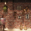 Okydoky Peel and Stick Wallpaper, Rustic Red Brick Wallpaper for Home Decoration, Kitchen Backsplash, Vinyl Self Adhesive Wall Paper for House, Workshop & Office, 17.3