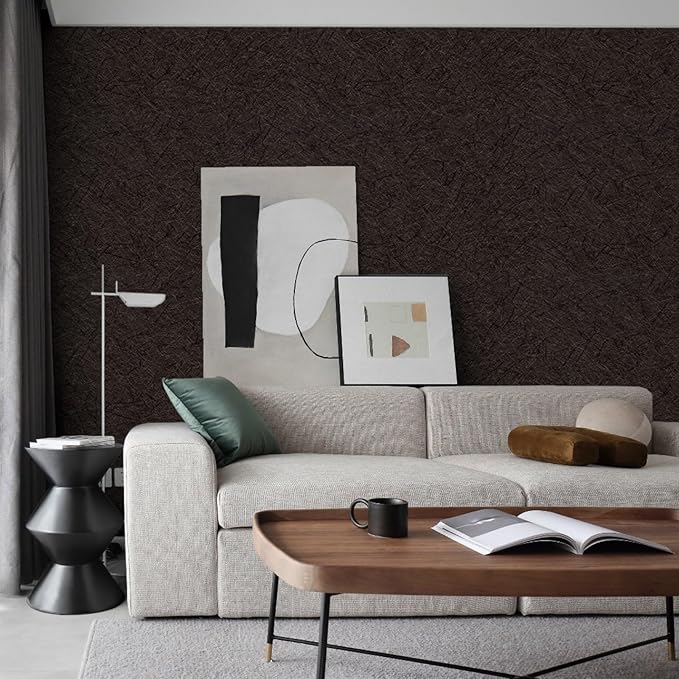 Brown Peel and Stick Self Adhesive Wallpaper - Removable Waterproof Bathroom Countertop Contact Paper - Kitchen Vinyl Wrap for Cabinet Countertops - Wall Cover Counter Top Paper 15.7