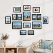 Vittanly 15 Pack Picture Frames Collage Wall Decor for Mounting or Tabletop Display, Gallery Frame Set for Family, Multi Sizes Including 3pcs 8x10, 6pcs 5x7, 6pcs 4x6, Black