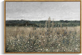 OIQArtOIQ Vintage Framed Wall Art Wildflower Field Meadow Canvas Art Prints Rustic Farmhouse Landscape Pictures Wall Decor Modern Cottagecore Paintings Artwork For Bedroom Bathroom Office Living Room