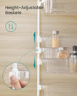 SONGMICS Over the Door Pantry Organizer, 6-Tier Kitchen Pantry Door Organizer with Adjustable Tall Baskets, Hanging Spice Rack, for Bedroom Bathroom Laundry Room, Transparent UKCS046WG01