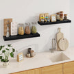 Fun Memories Floating Shelves for Wall, 32Inch Floating Shelves Set of 2, Hanging Shelf with Invisible Brackets, Wood Shelves for Living Room, Bedroom, Kitchen, Black
