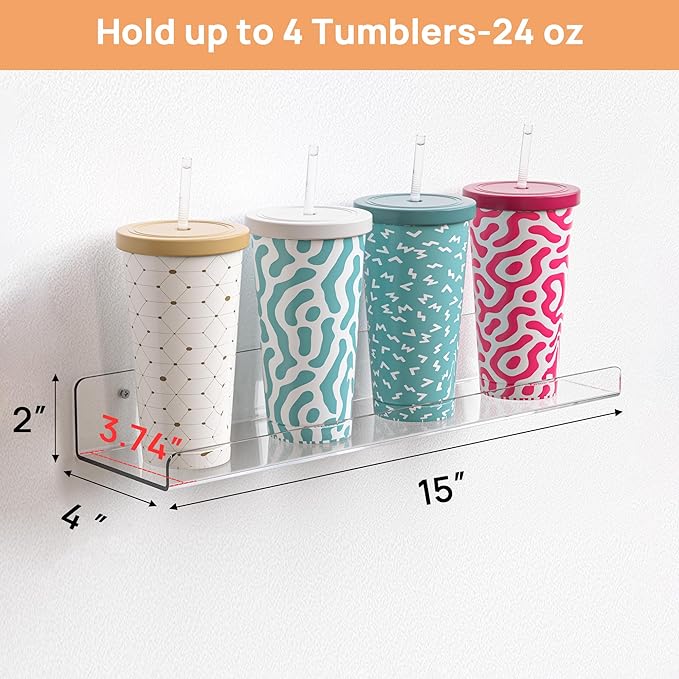 upsimples Acrylic Shelves for Bathroom Storage, 15