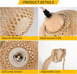 Frideko Bamboo Lantern Plug in Wall Sconces Wicker Wall Lamp with Plug in Cord Hand Woven Rattan Wall Light Farmhouse Rustic Wall Sconces Boho Sconces Wall Lighting for Living Room Bedroom