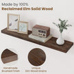 Floating Shelves for Wall Decor, 8 Inch Deep Rustic Solid Elm Wood Floating Shelves Wall Mounted, Wall Shelves with Invisible Bracket for Living Room Bathroom Bedroom Kitchen, 36 Inch Set of 2, Walnut