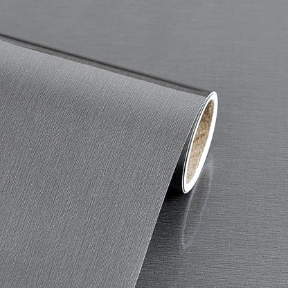Stainless Steel Contact Paper 15.7"x 472" Thickened Grey Metallic Peel and Stick Wallpaper for Appliances Decorative Self Adhesive Stainless Steel Contact Paper for Fridge Kitchen Dishwasher Cabinets