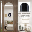 Arched Full Length Door Mirror 14x48, Metal Frame with Protective Film, No-Drilling Hanging or Wall Mount, Hooks & Hardware Included, Full Body Mirror for Bedroom, Dorm, White