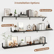 Axeman 55 Inch Floating Shelves | 8 Inch Deep Black Wall Shelves Set of 2 | 55