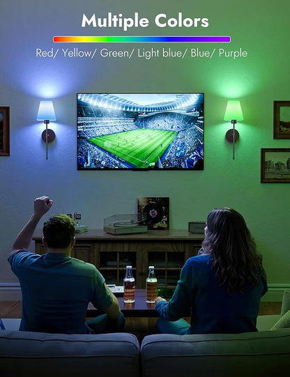 VOLISUN Battery Operated Wall Sconces Set of Two, Wireless Wall Sconces with Remote and Dimmable Bulbs, 9 Colors Battery Powered Wall Lights, Black Rechargeable Wall Lamps for Bedroom (19.7 inch)