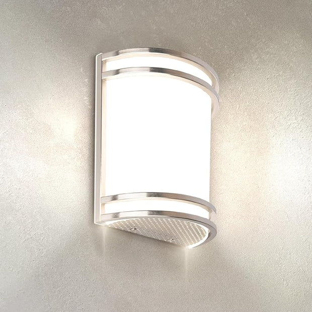 ASD LED Indoor Wall Mount Light Fixture - 8 Inch 15W Modern Interior Nickel Dimmable Wall Sconce Light - ETL 3000K 4000K 5000K Adjustable - Hallway, Bedroom LED Wall Lights