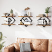 ELYKEN Floating Shelves for Wall, Set of 3 Hanging Shelves, 2-Tier Wall Mounted Storage Shelves for Books & Decor, Perfect for Living Room, Bedroom, Kitchen, Home Office, Study, Rustic Brown