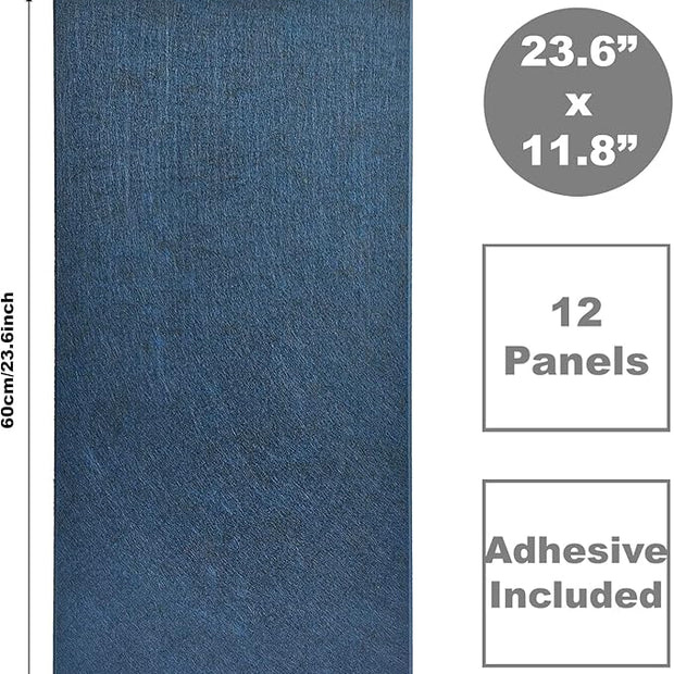 Acoustic Panels 12-Pack Soundproof Wall Panels 24"X12"X0.35" Sound Panels High Density Sound Dampening Panels - Prussian Blue